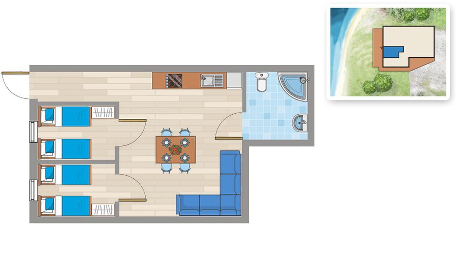 Floor plan of Fjell