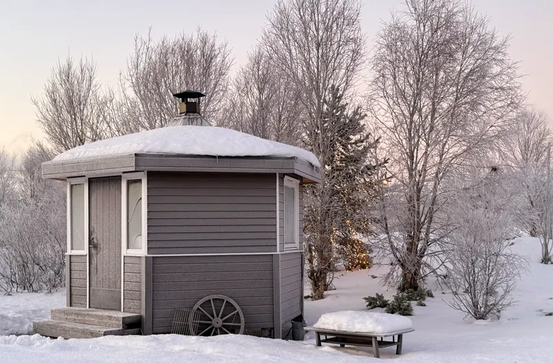 The barbecue house on the property